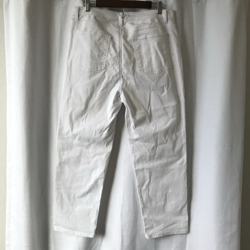 Eileen Fisher Jeans Organic Cotton Straight Jeans Stretch White Denim Size 14 - Picture 9 of 14